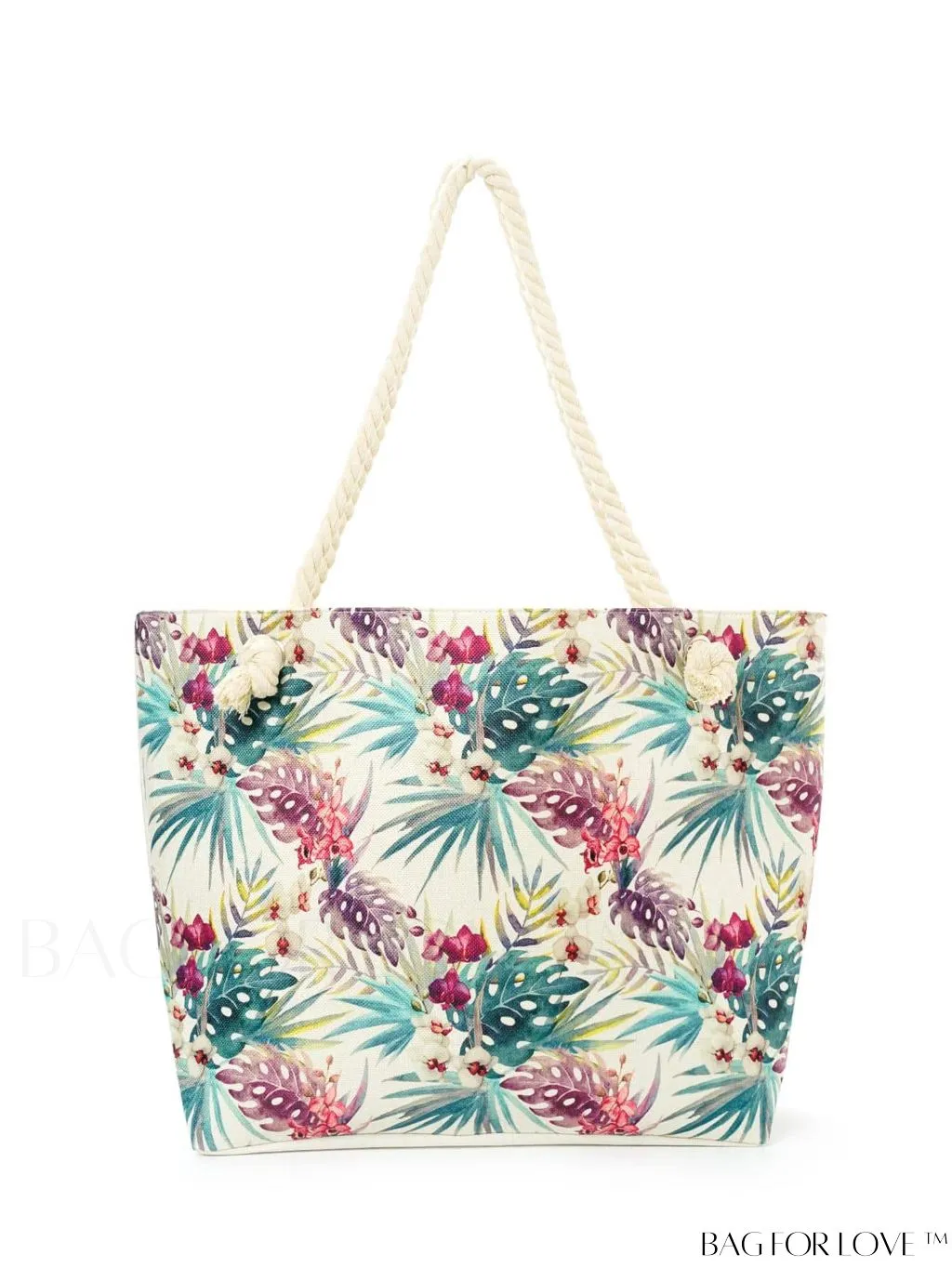 BagForLove - Geometric Pattern Canvas Beach Shopper: Colorblock Design