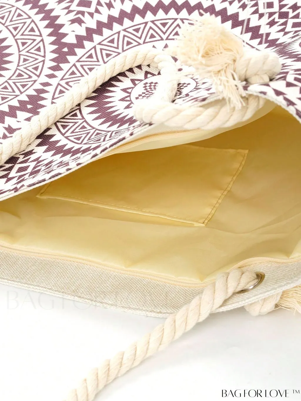 BagForLove - Geometric Pattern Canvas Beach Shopper: Colorblock Design
