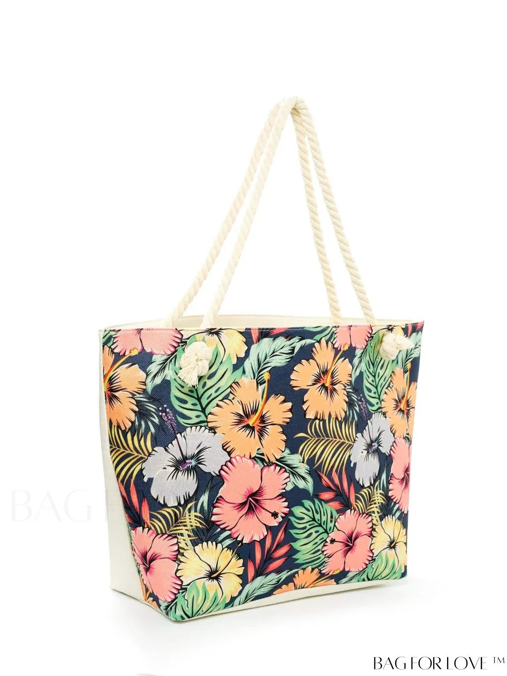 BagForLove - Geometric Pattern Canvas Beach Shopper: Colorblock Design