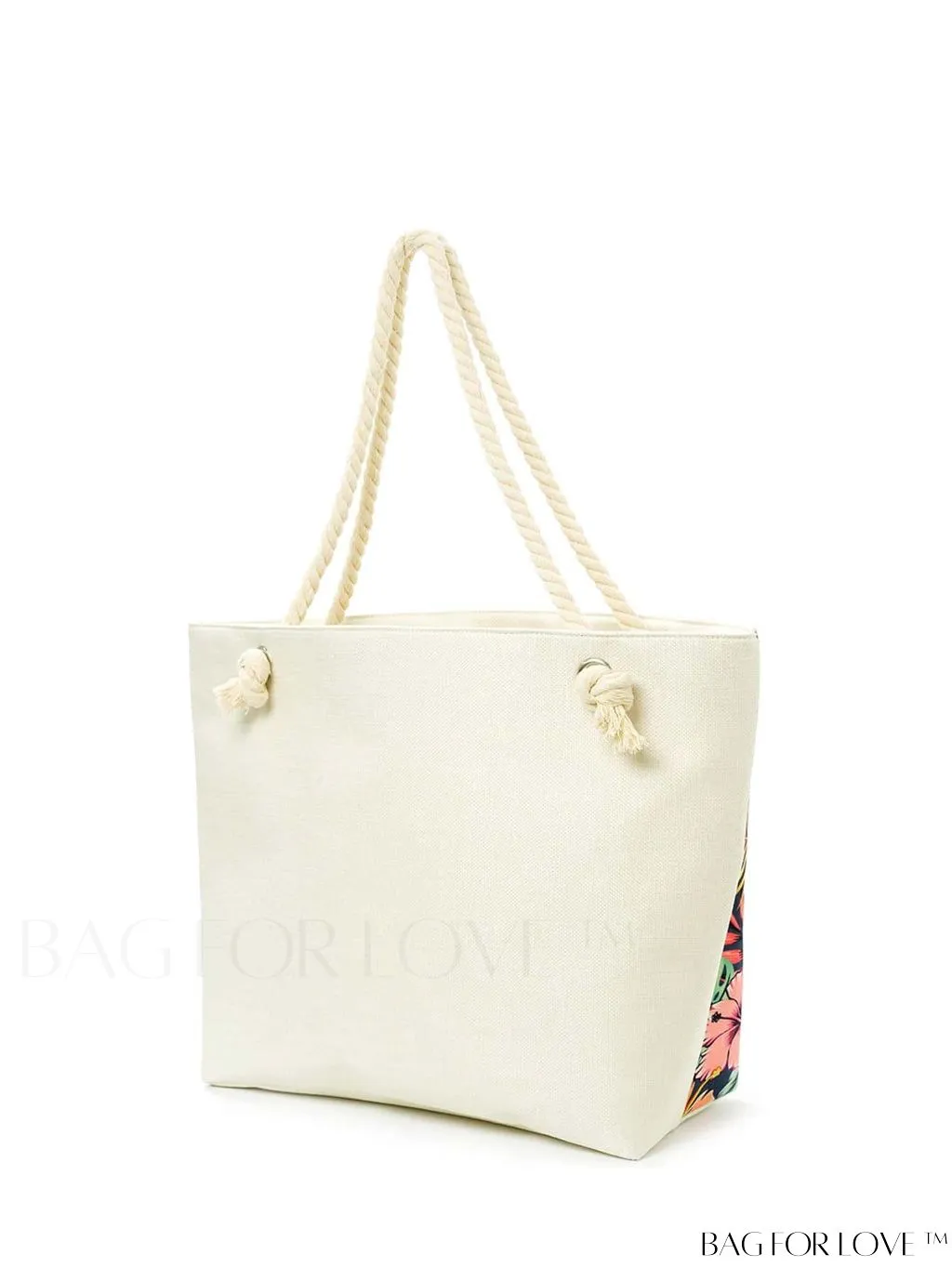 BagForLove - Geometric Pattern Canvas Beach Shopper: Colorblock Design