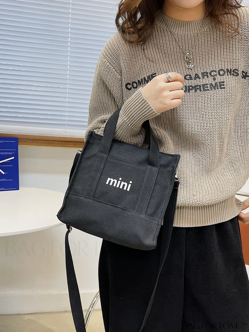 BagForLove - Graphic Embellished Satchel: A Standout Statement for Fashion-Conscious Professionals
