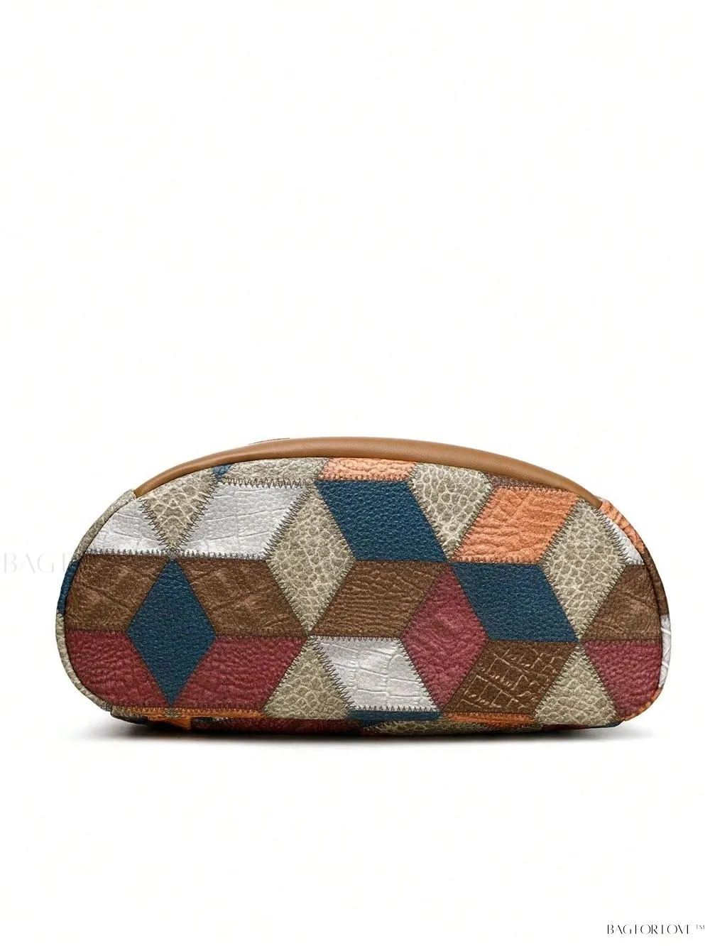 BagForLove - Large Capacity Colorblock Plaid Diamond Print Backpack
