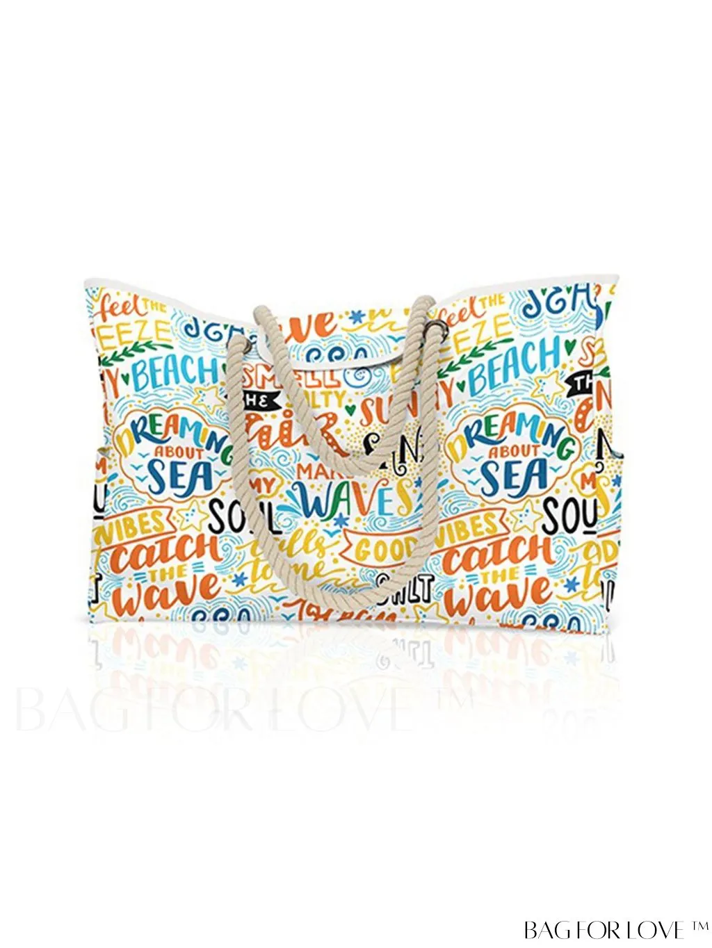 BagForLove - Leaf Pattern Beach Tote Bag - Spacious & Stylish for All Ages, Ideal for Travel, School