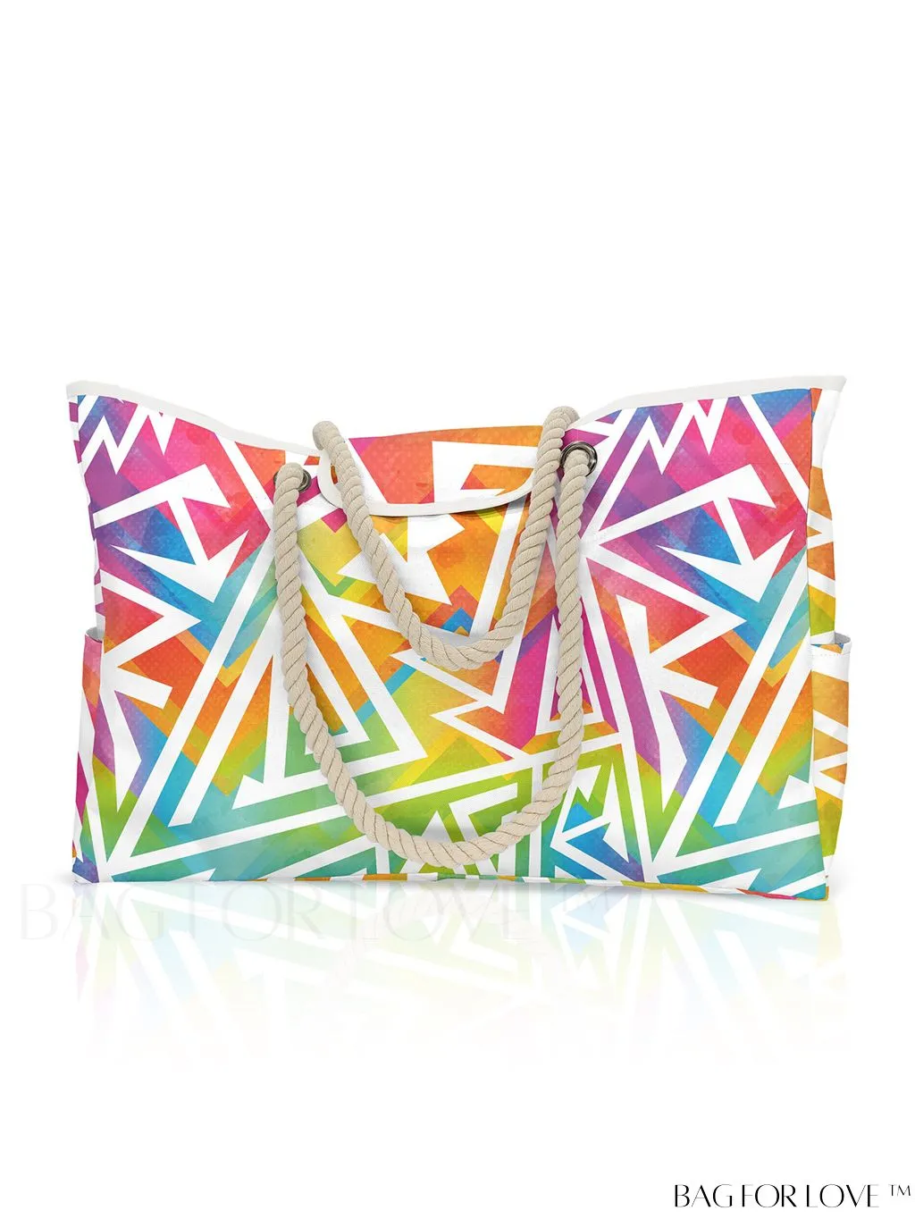 BagForLove - Leaf Pattern Beach Tote Bag - Spacious & Stylish for All Ages, Ideal for Travel, School