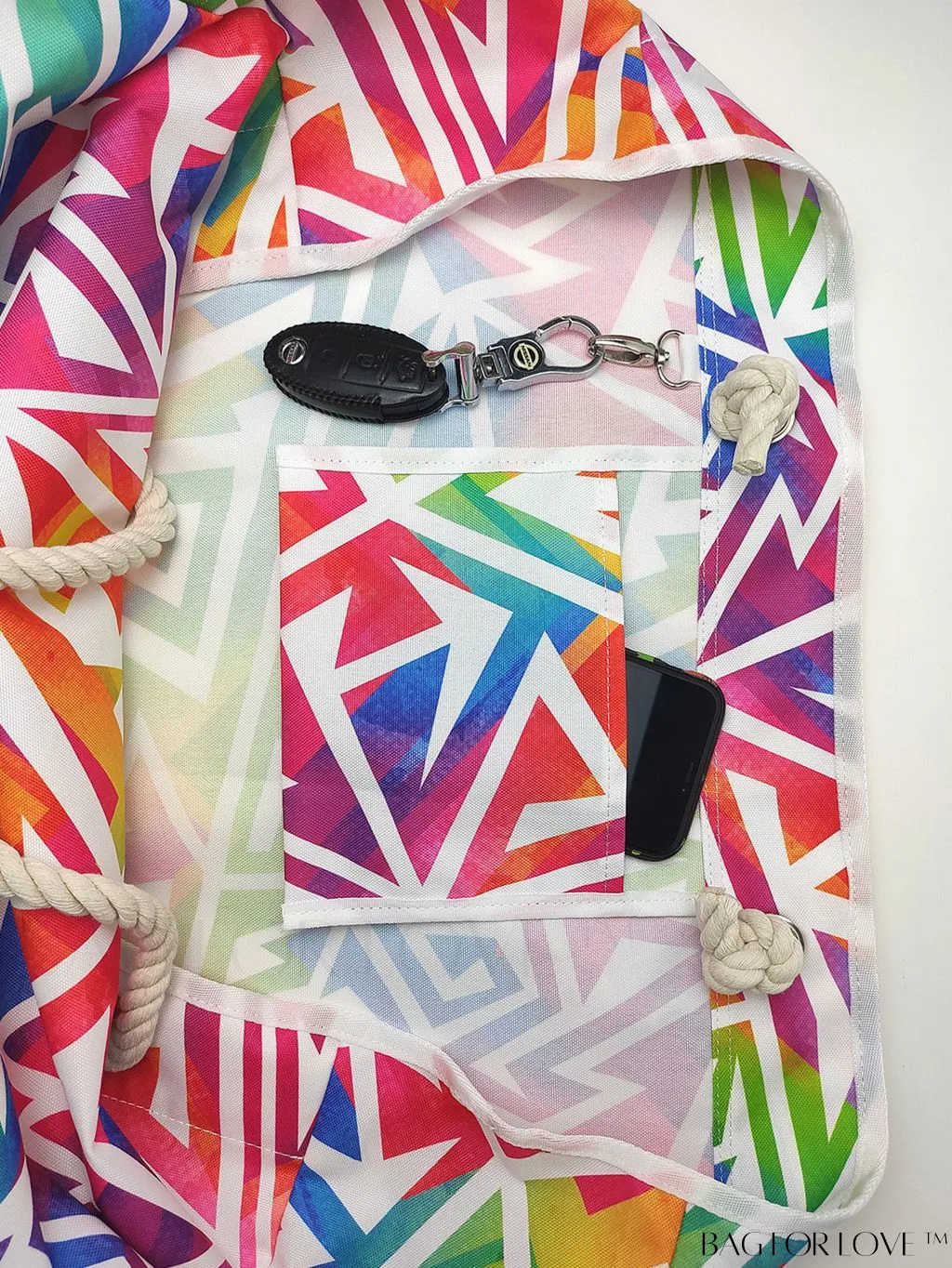 BagForLove - Leaf Pattern Beach Tote Bag - Spacious & Stylish for All Ages, Ideal for Travel, School