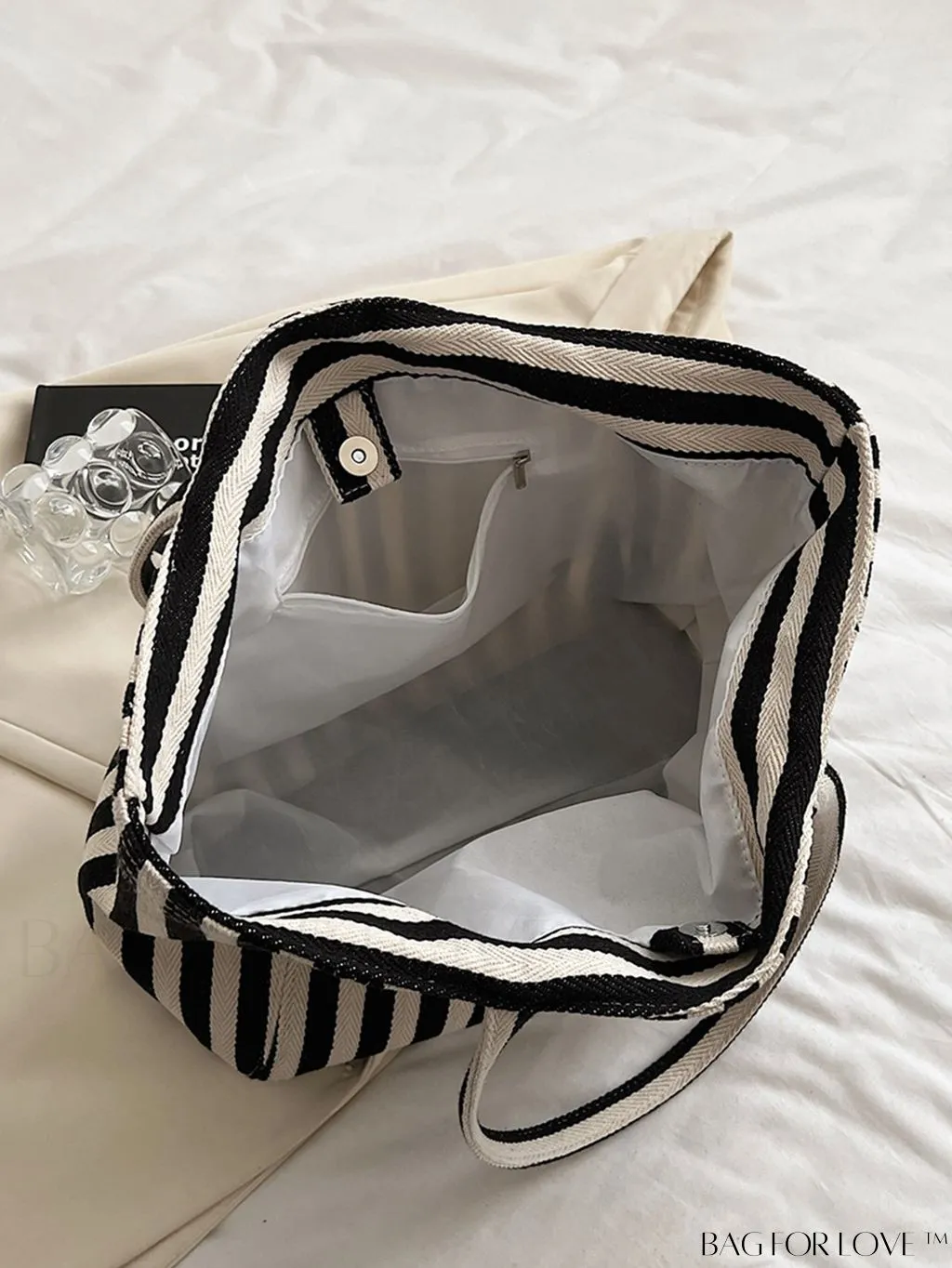 BagForLove - Minimalist Striped Shoulder Tote: Womens Large Capacity Bag