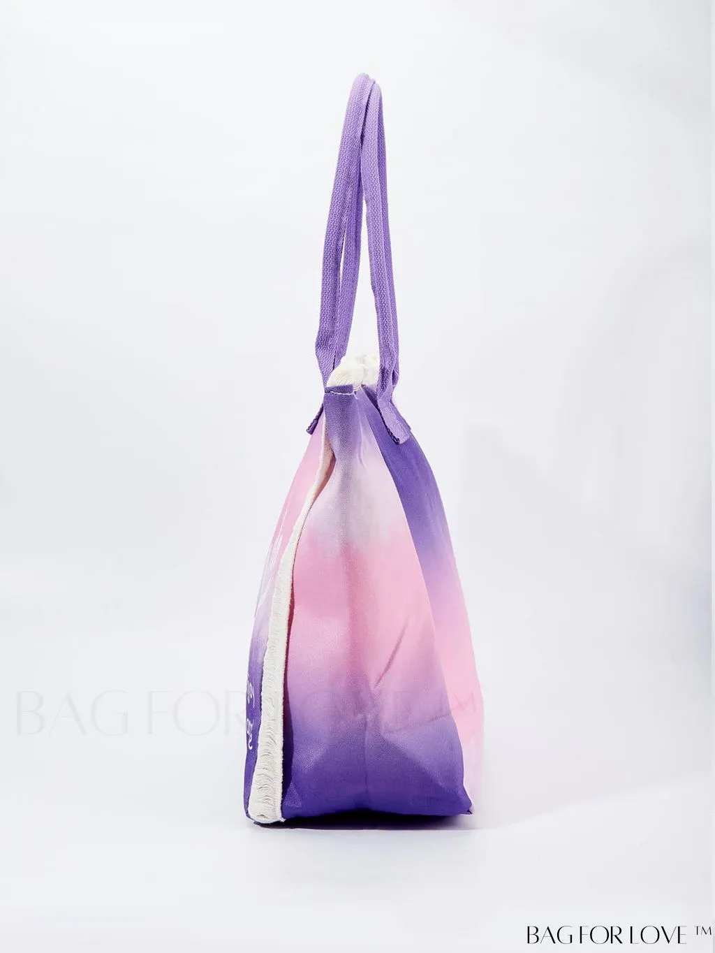 BagForLove - Oversized Shoulder Tote Bag with Letter Graphics and Fuzzy Trim