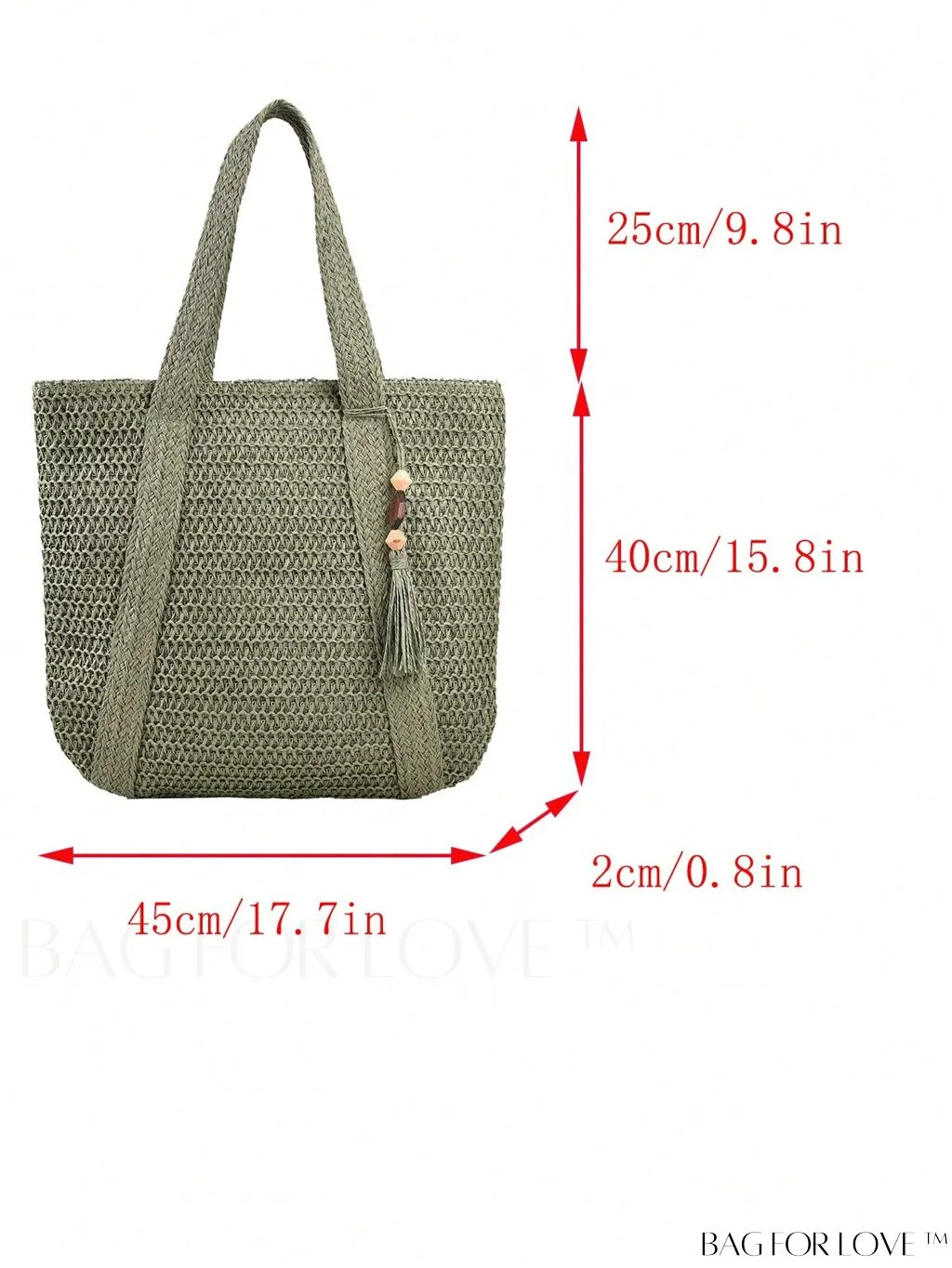 BagForLove - Oversized Vacation Straw Bag with Tassel Decor - Minimalist and Stylish