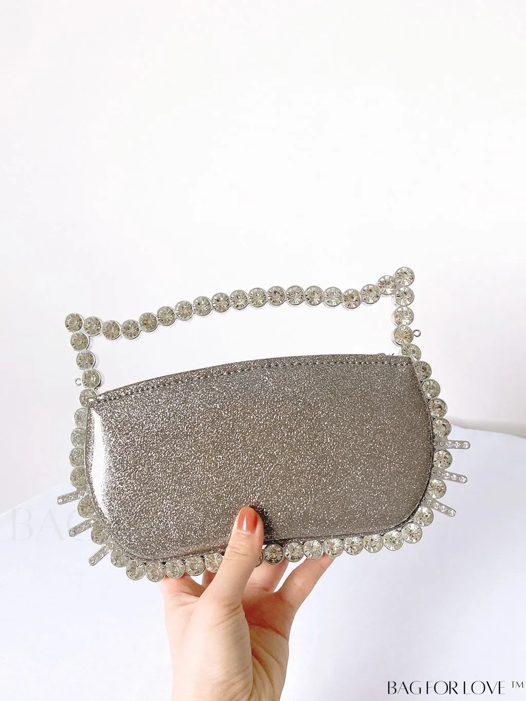 BagForLove - Rhinestone-Embellished Cat-Shaped Irregular Handbag for Cat Lovers