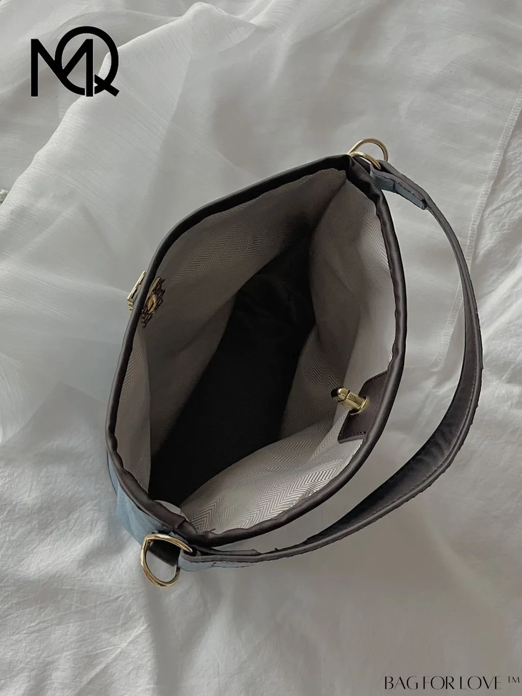BagForLove - Sleek Top Handle Bucket Bag with Contrast Binding Design