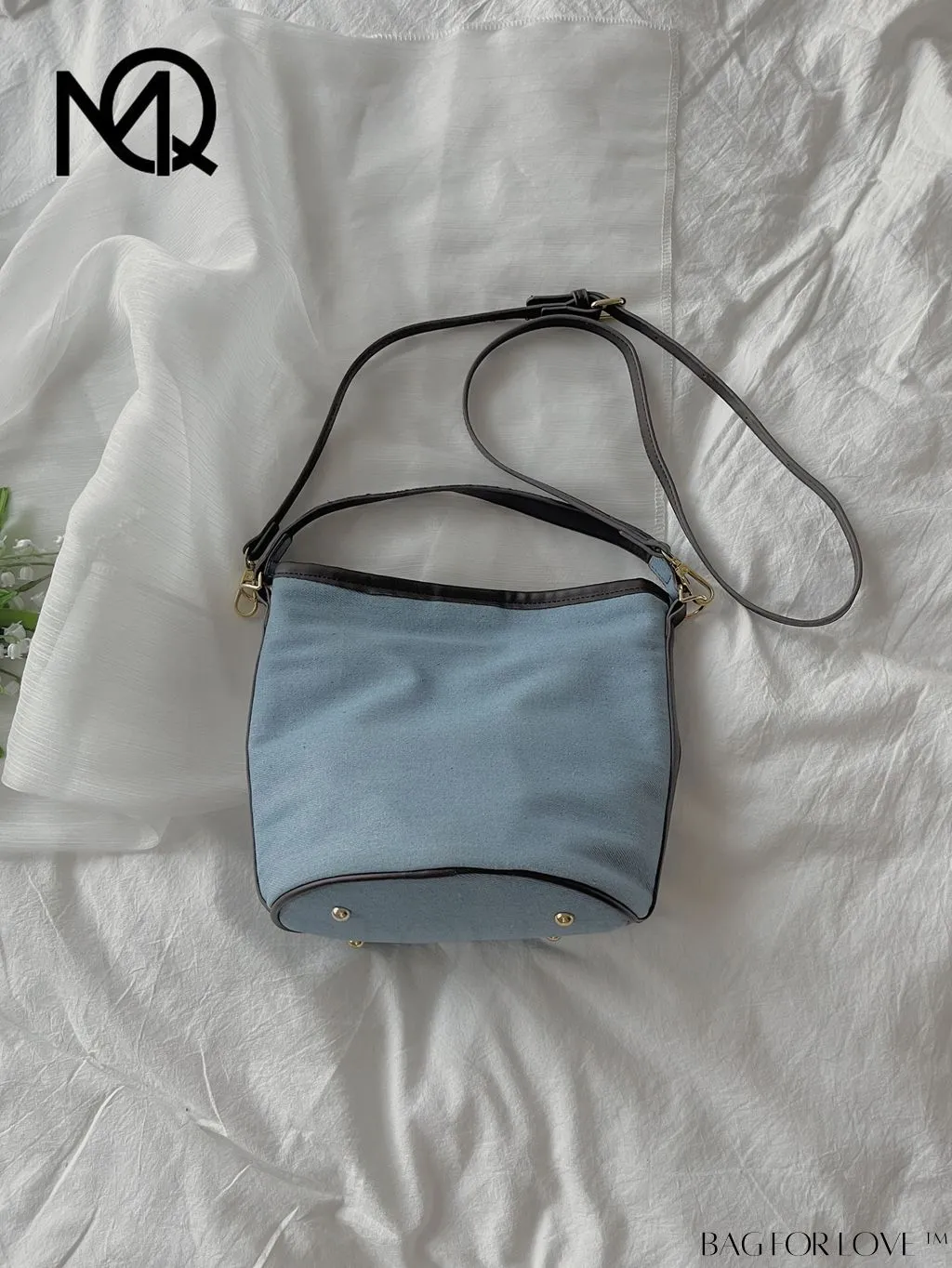 BagForLove - Sleek Top Handle Bucket Bag with Contrast Binding Design