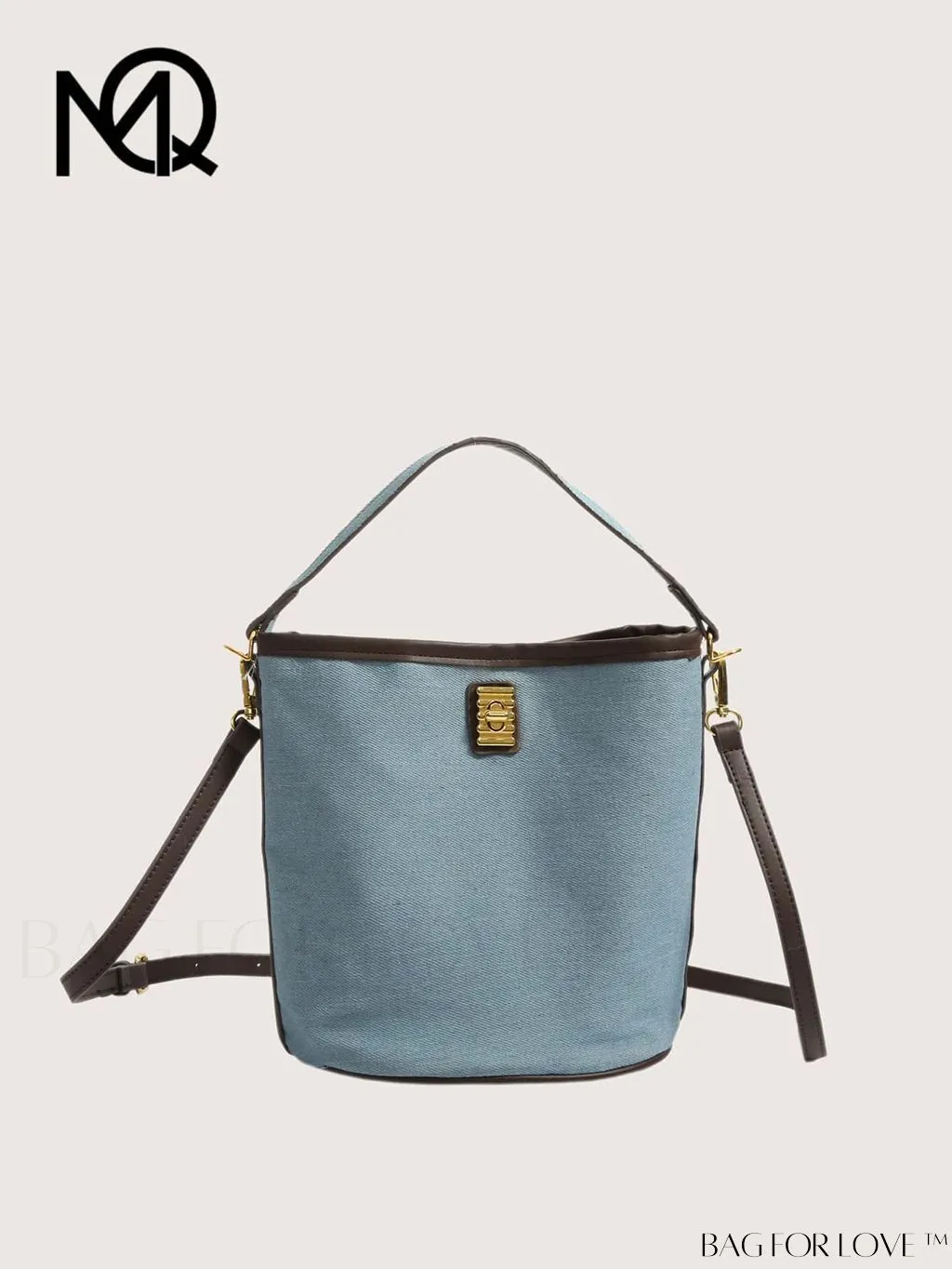 BagForLove - Sleek Top Handle Bucket Bag with Contrast Binding Design
