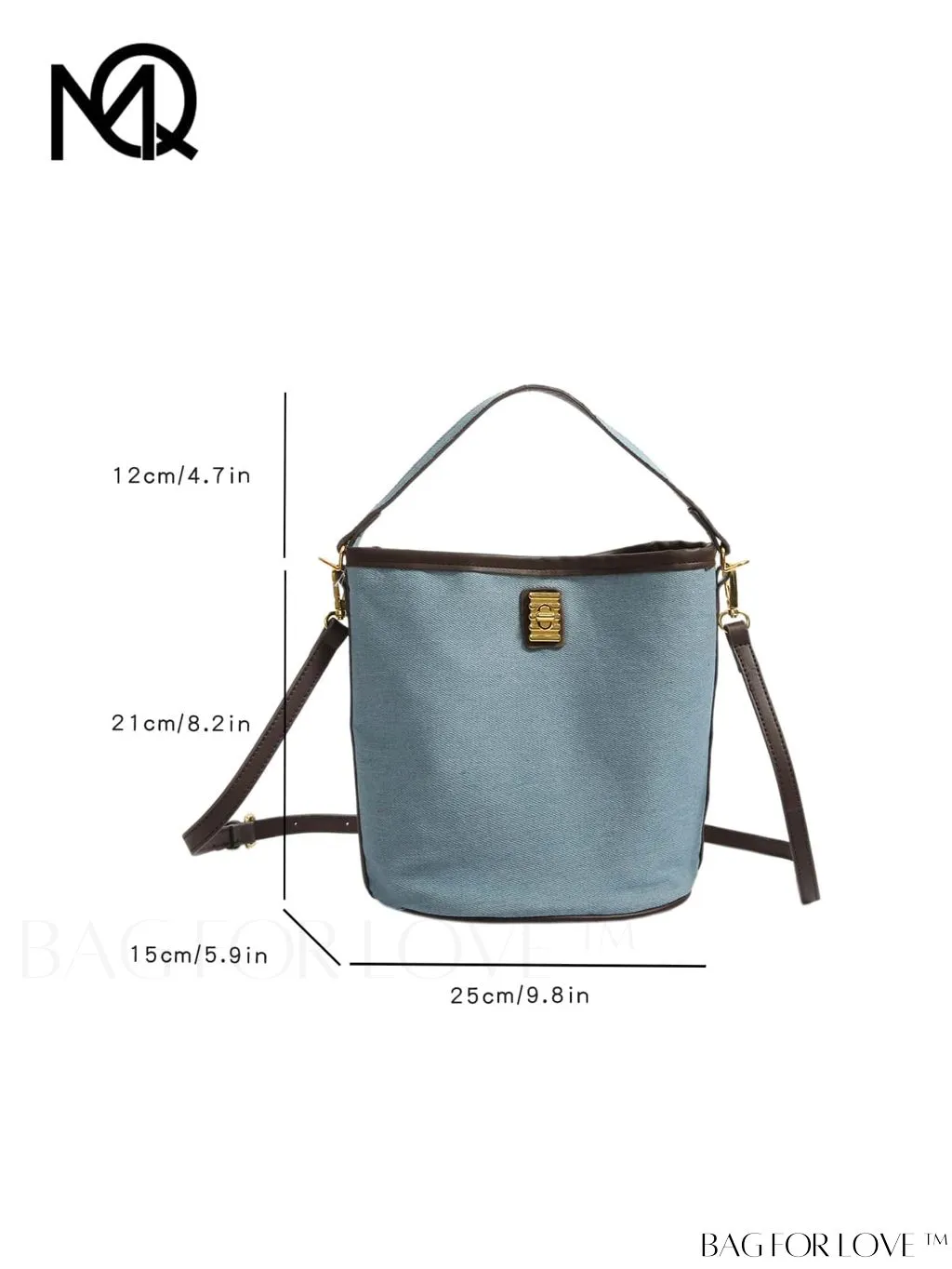 BagForLove - Sleek Top Handle Bucket Bag with Contrast Binding Design