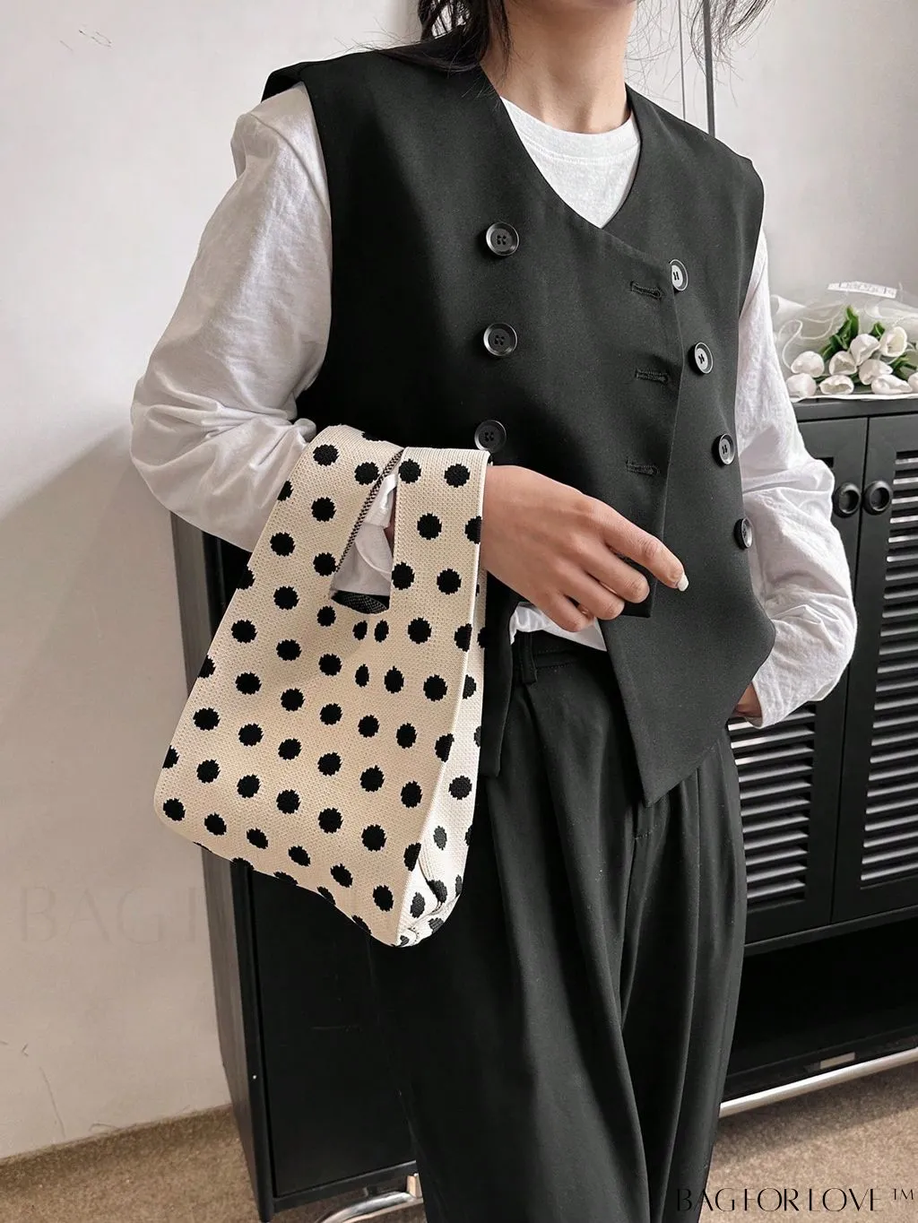 BagForLove - Stylish Black & Blue Floral Tote Bag - Lightweight, Versatile, Perfect for Festivals, Travel, and Business
