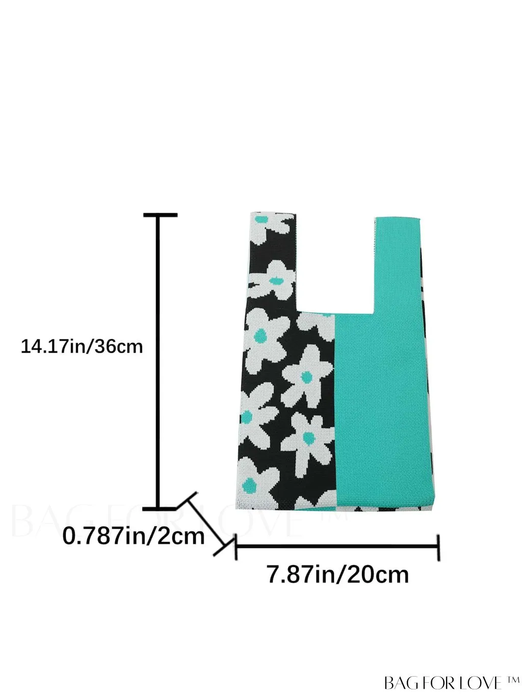 BagForLove - Stylish Black & Blue Floral Tote Bag - Lightweight, Versatile, Perfect for Festivals, Travel, and Business