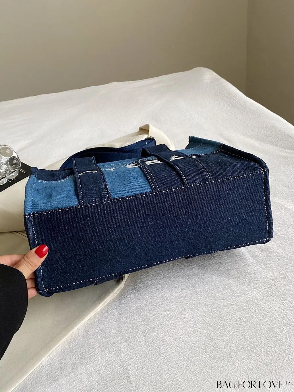 BagForLove - Stylish Denim Tote Bag with Spacious Capacity for Everyday Commutes