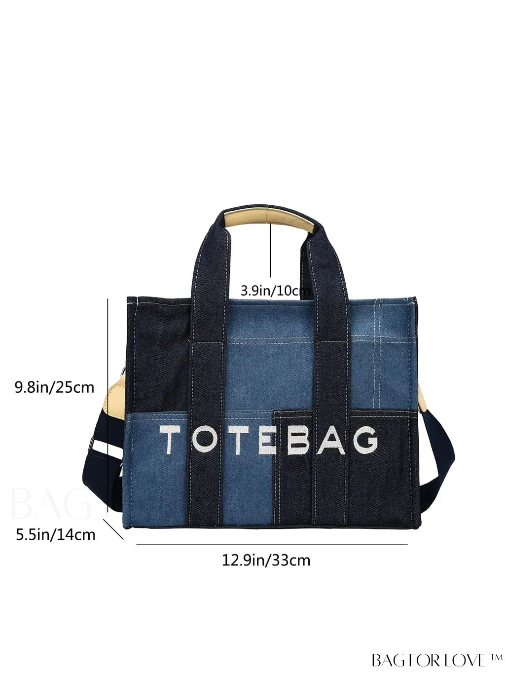 BagForLove - Stylish Denim Tote Bag with Spacious Capacity for Everyday Commutes