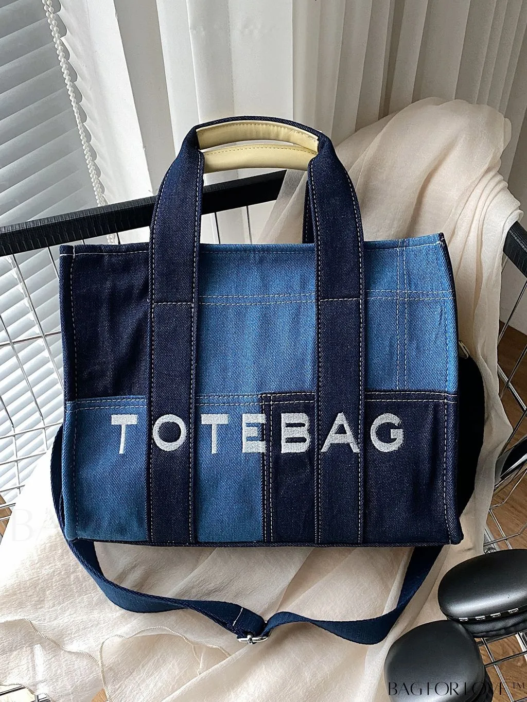 BagForLove - Stylish Denim Tote Bag with Spacious Capacity for Everyday Commutes