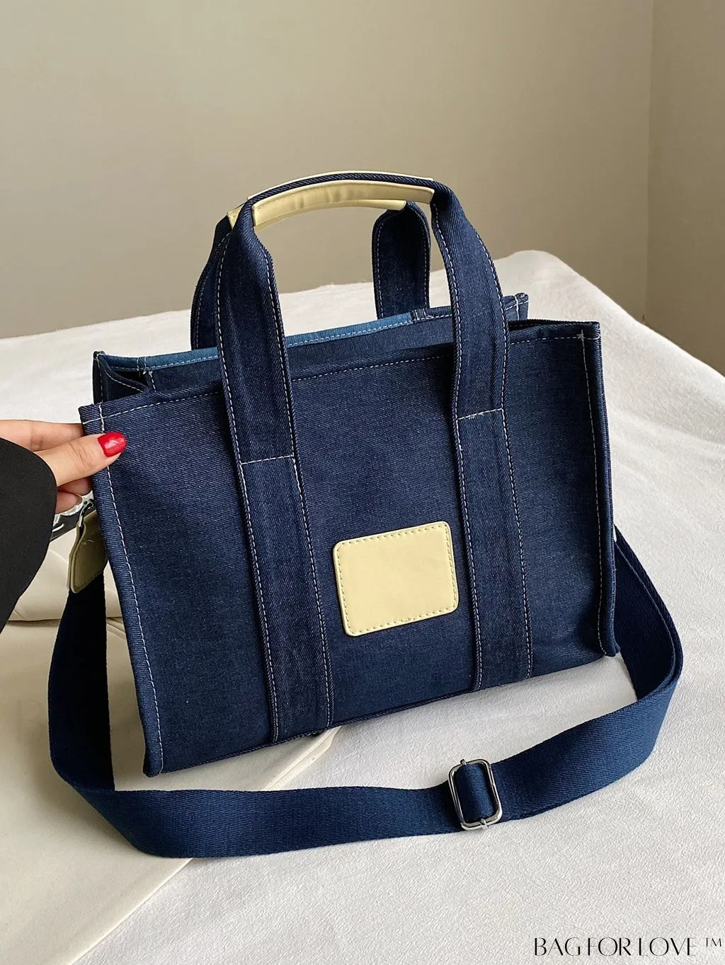 BagForLove - Stylish Denim Tote Bag with Spacious Capacity for Everyday Commutes