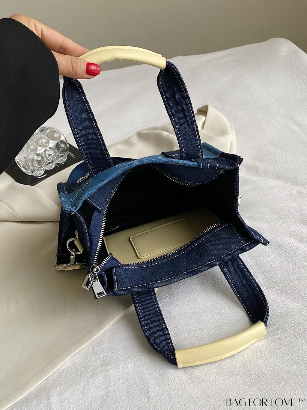 BagForLove - Stylish Denim Tote Bag with Spacious Capacity for Everyday Commutes
