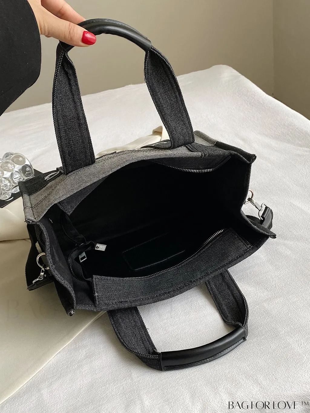 BagForLove - Stylish Denim Tote Bag with Spacious Capacity for Everyday Commutes