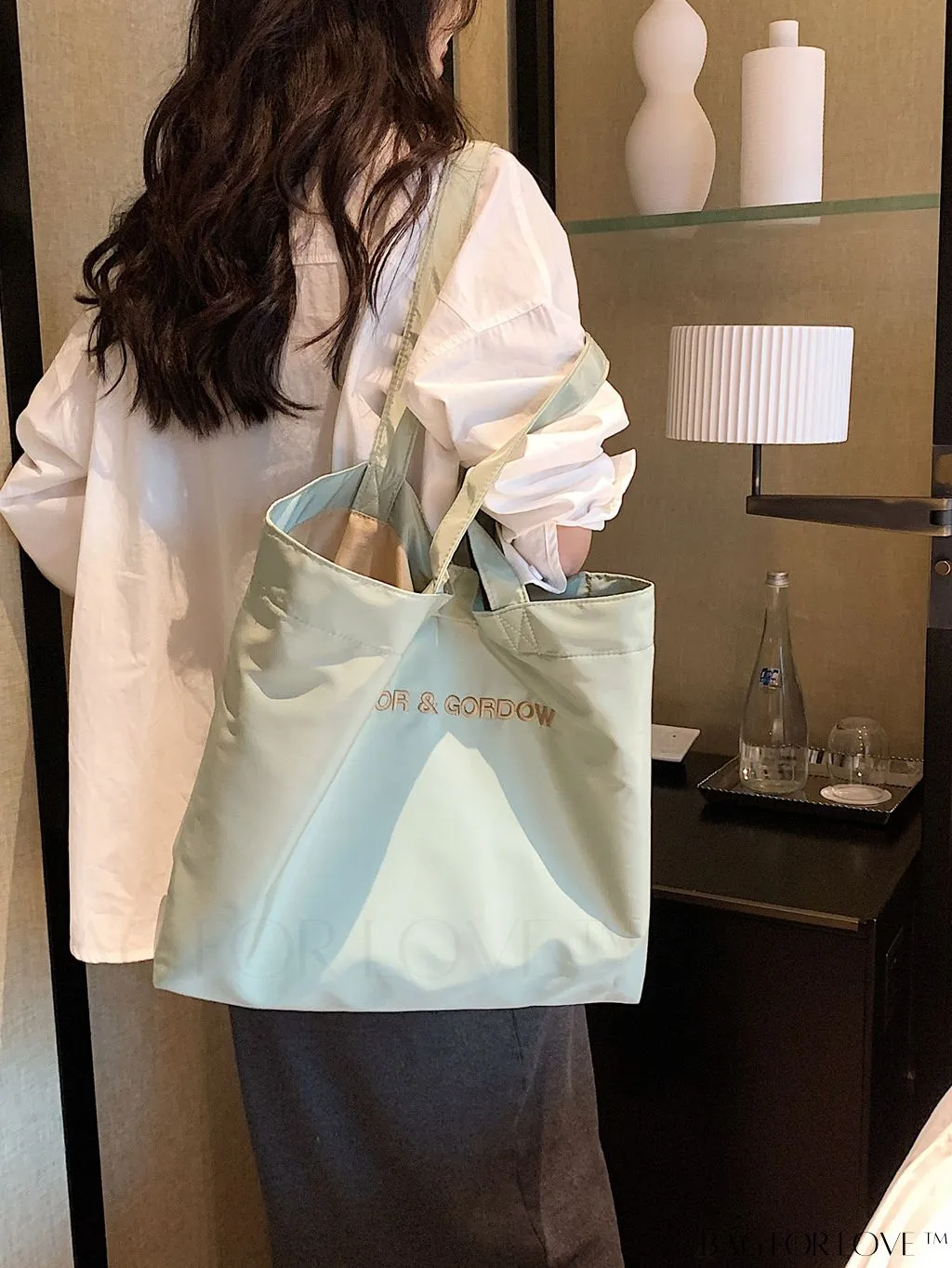 BagForLove - Stylish Womens Tote Bag: Solid Color with Letter Prints