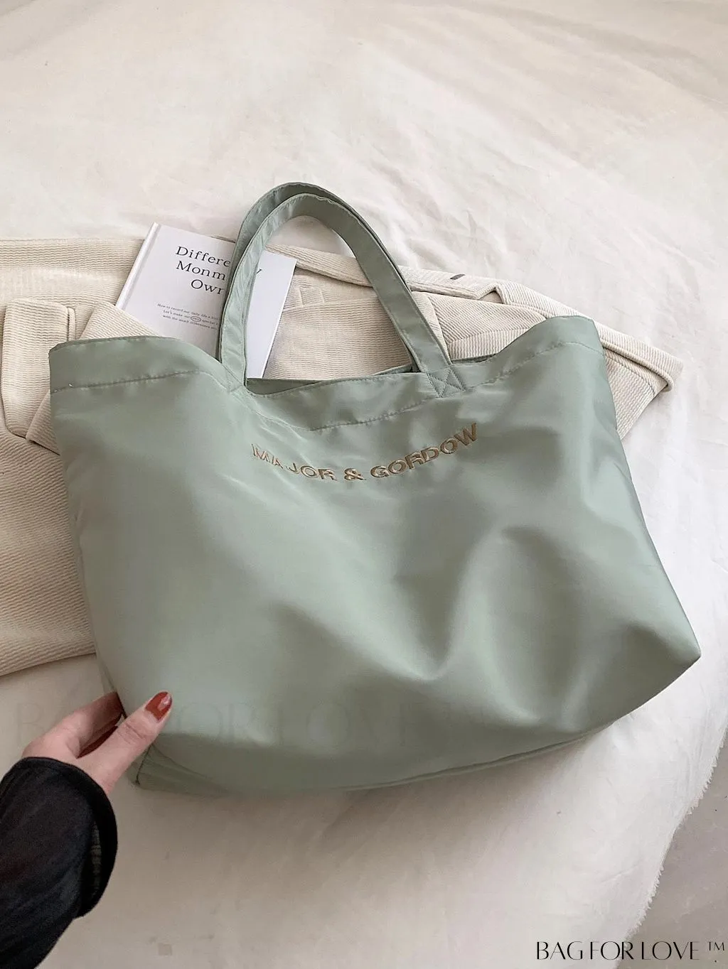 BagForLove - Stylish Womens Tote Bag: Solid Color with Letter Prints
