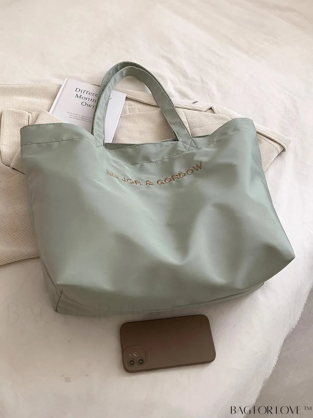 BagForLove - Stylish Womens Tote Bag: Solid Color with Letter Prints