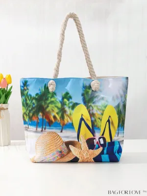 BagForLove - Vacation Beach Bag - Oversized Shopper with Stylish Graphic Pattern