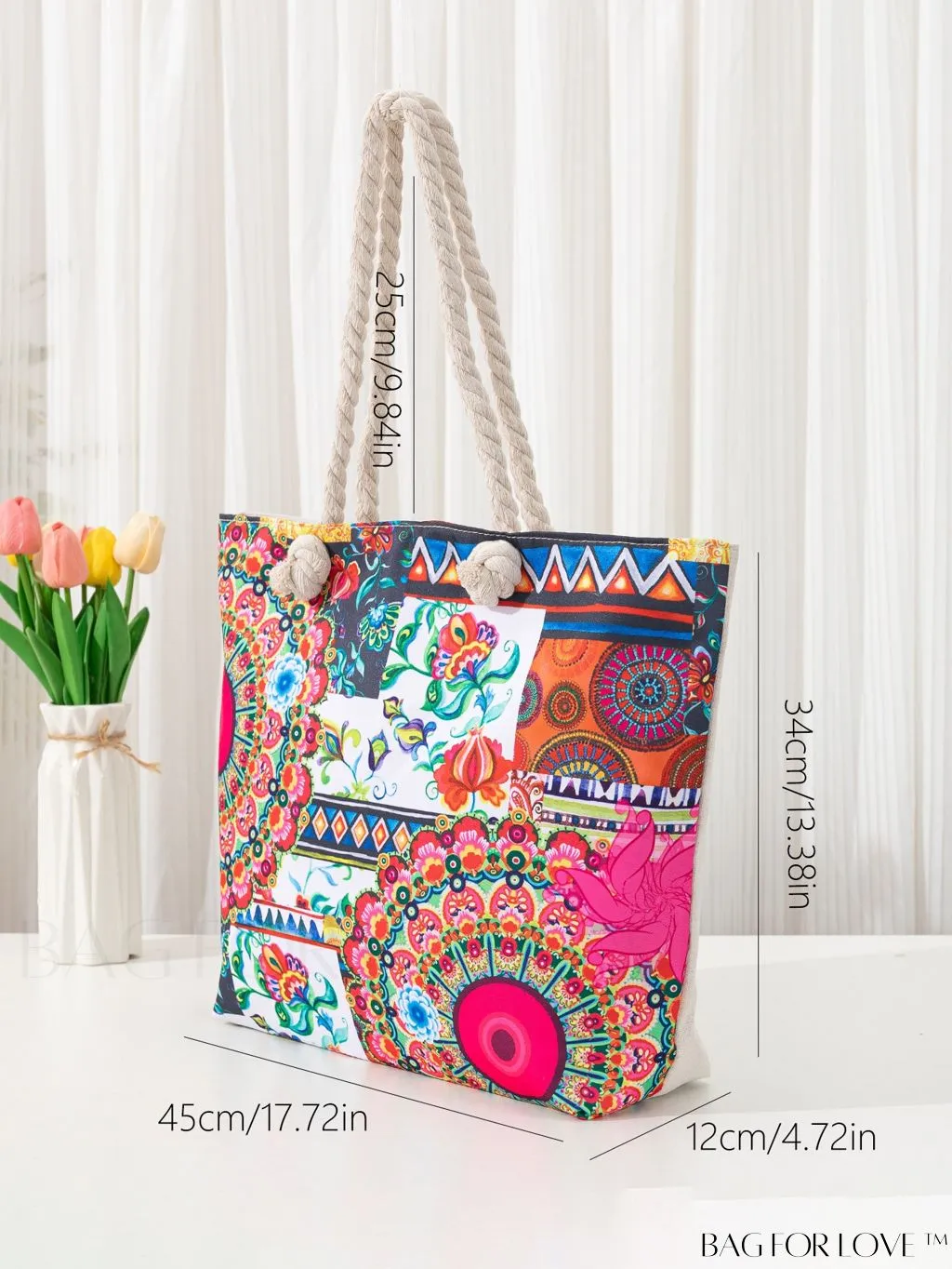 BagForLove - Vacation Beach Bag - Oversized Shopper with Stylish Graphic Pattern
