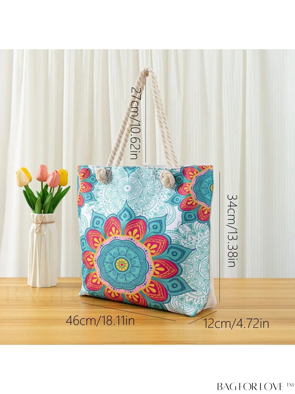 BagForLove - Vacation Beach Bag - Oversized Shopper with Stylish Graphic Pattern