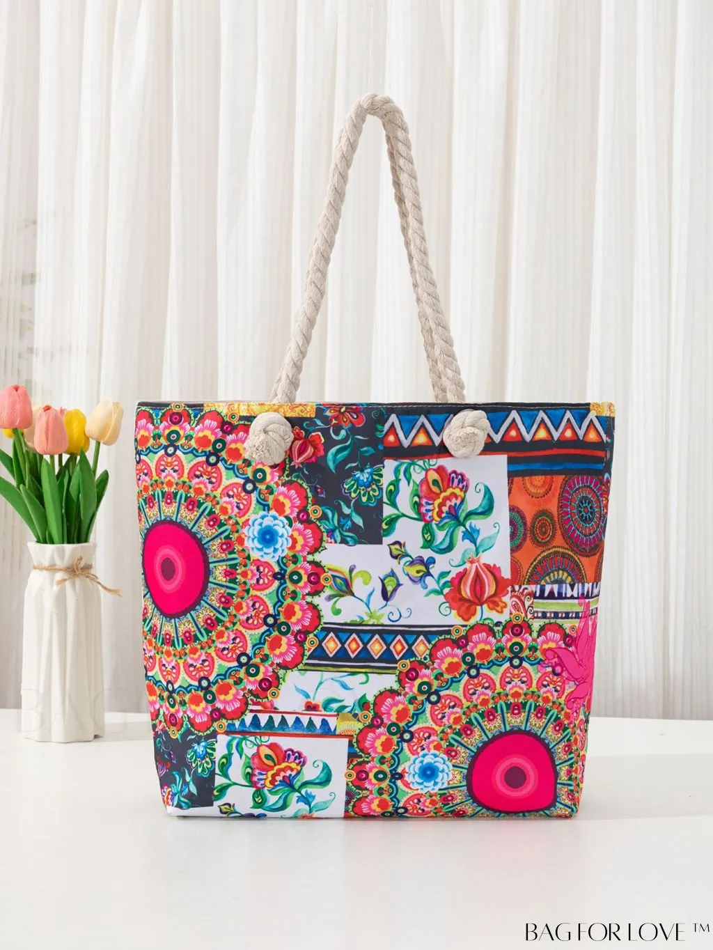 BagForLove - Vacation Beach Bag - Oversized Shopper with Stylish Graphic Pattern