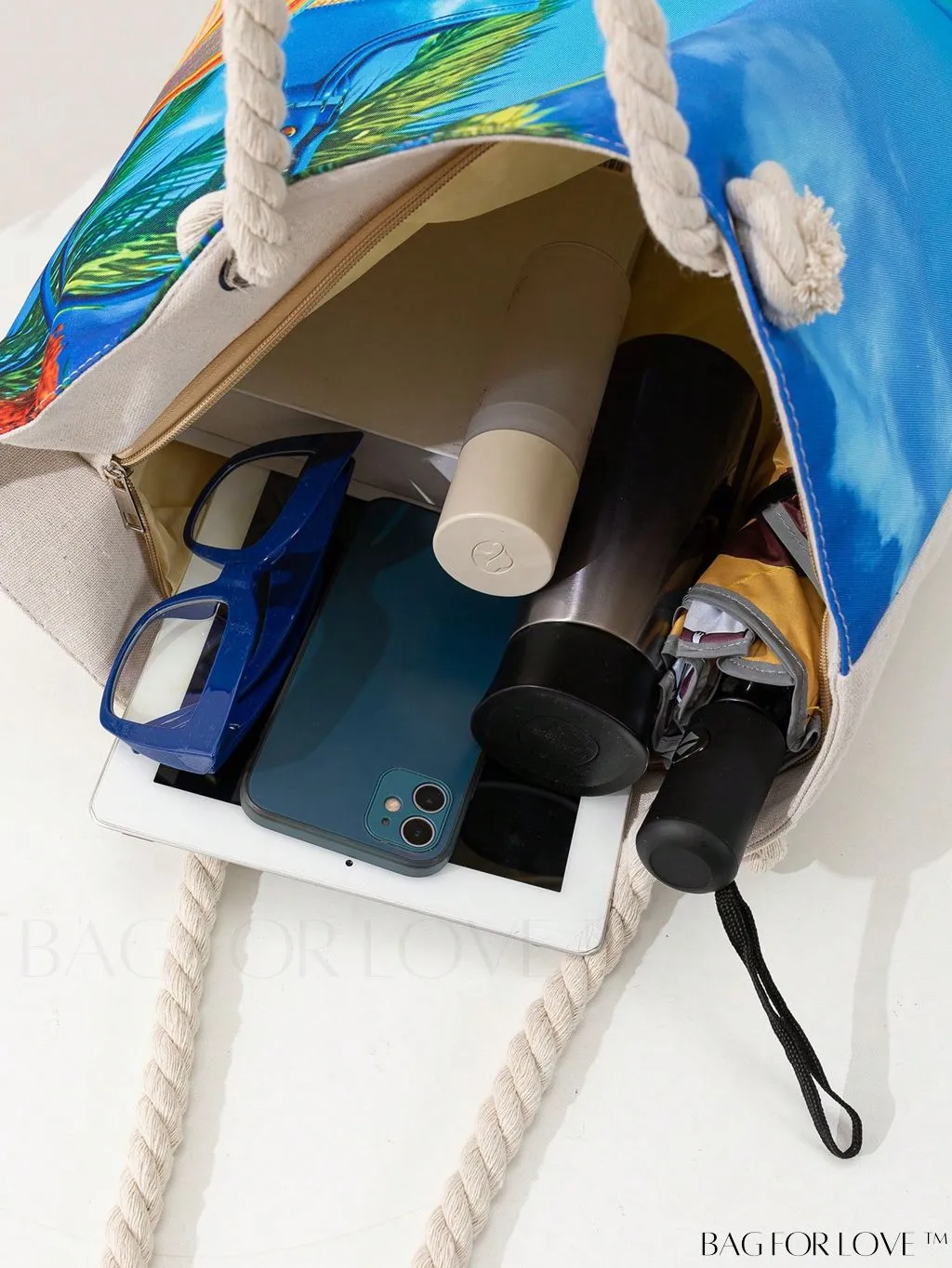 BagForLove - Vacation Beach Bag - Oversized Shopper with Stylish Graphic Pattern