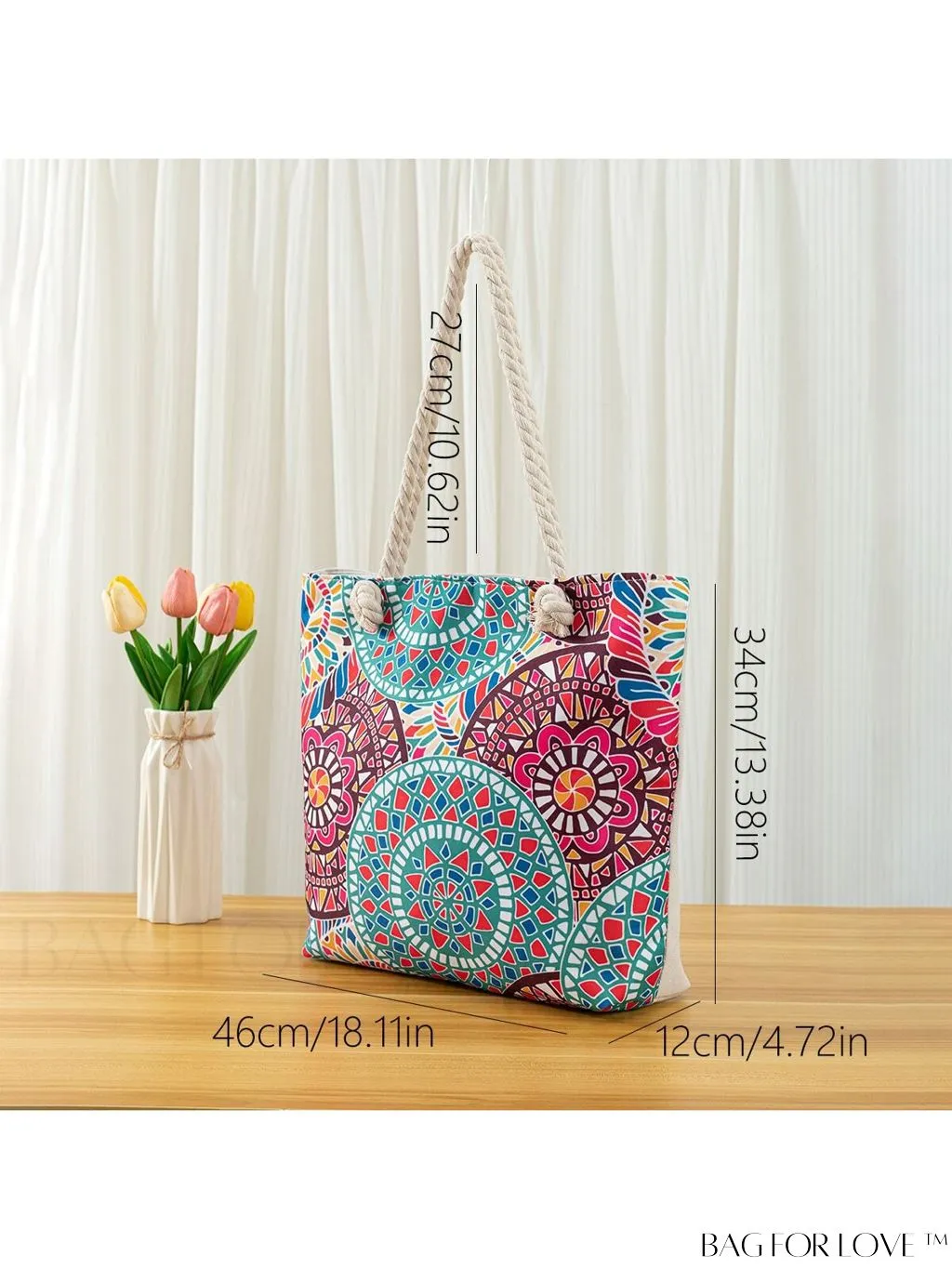 BagForLove - Vacation Beach Bag - Oversized Shopper with Stylish Graphic Pattern