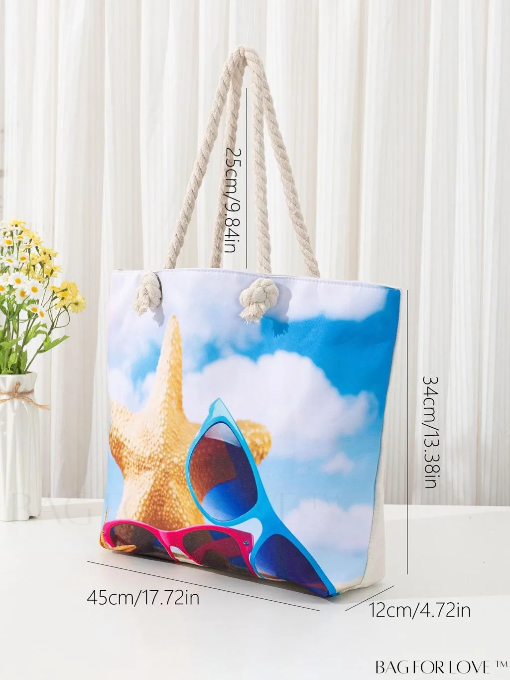BagForLove - Vacation Beach Bag - Oversized Shopper with Stylish Graphic Pattern