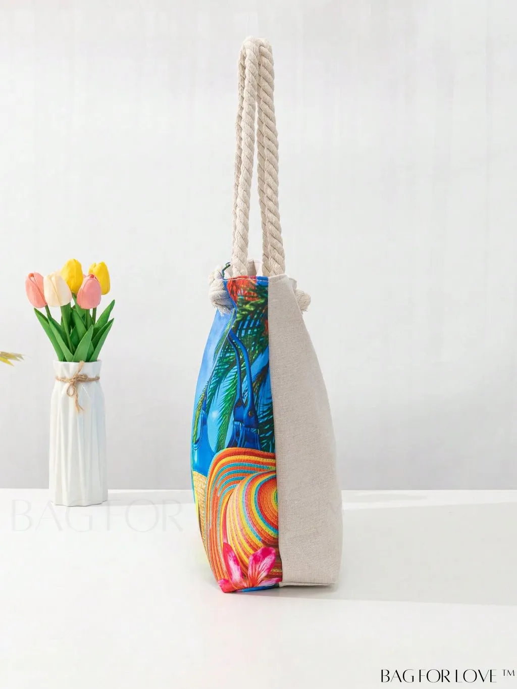 BagForLove - Vacation Beach Bag - Oversized Shopper with Stylish Graphic Pattern
