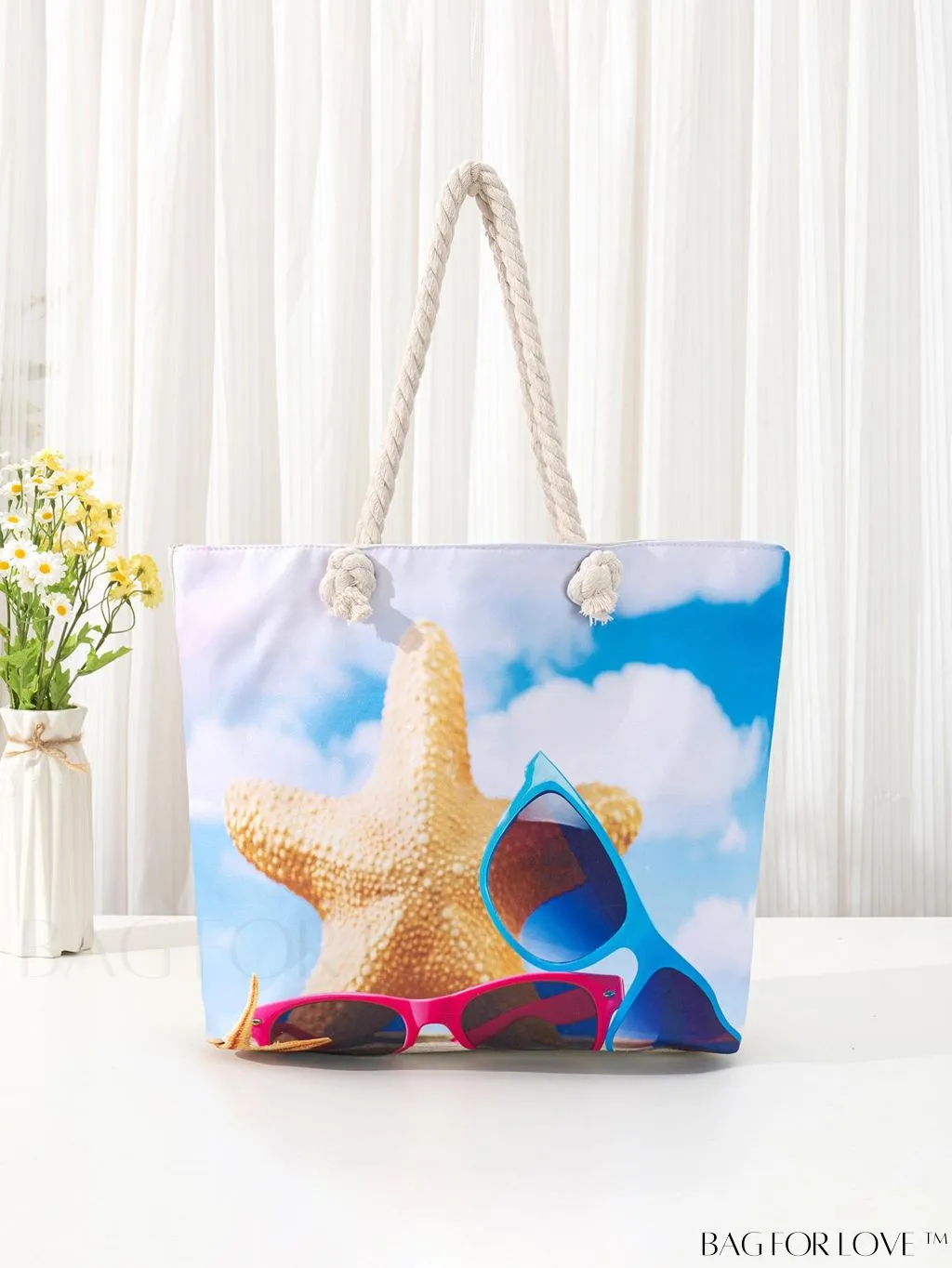 BagForLove - Vacation Beach Bag - Oversized Shopper with Stylish Graphic Pattern