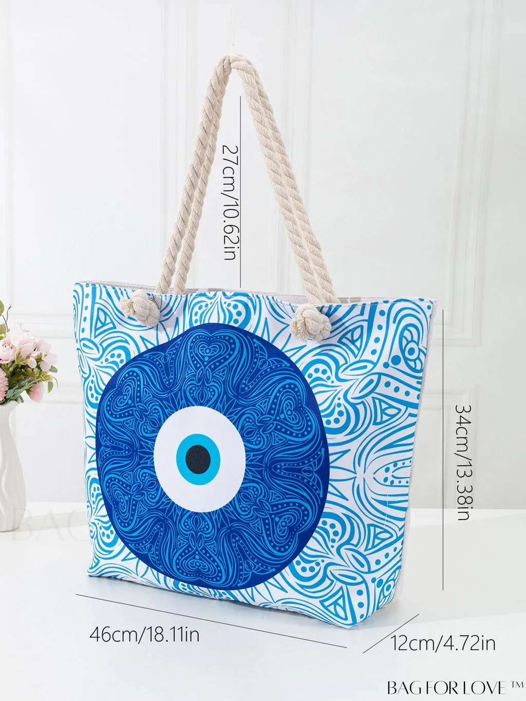 BagForLove - Vacation Beach Bag - Oversized Shopper with Stylish Graphic Pattern
