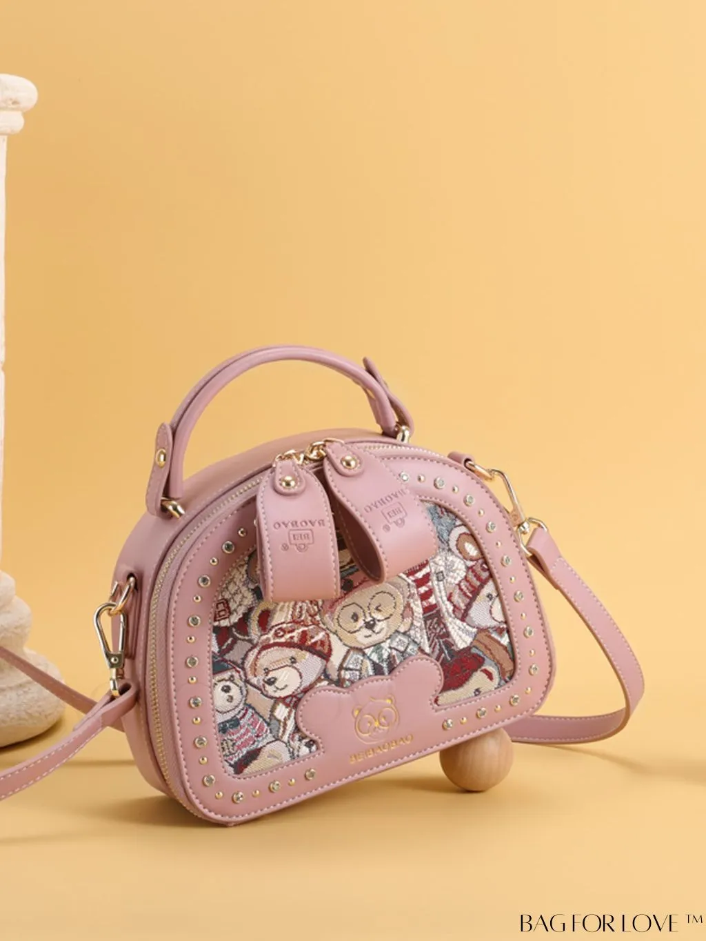 BagForLove - Versatile Cartoon Bear Pattern Box Bag - Stylish and Functional Handbag