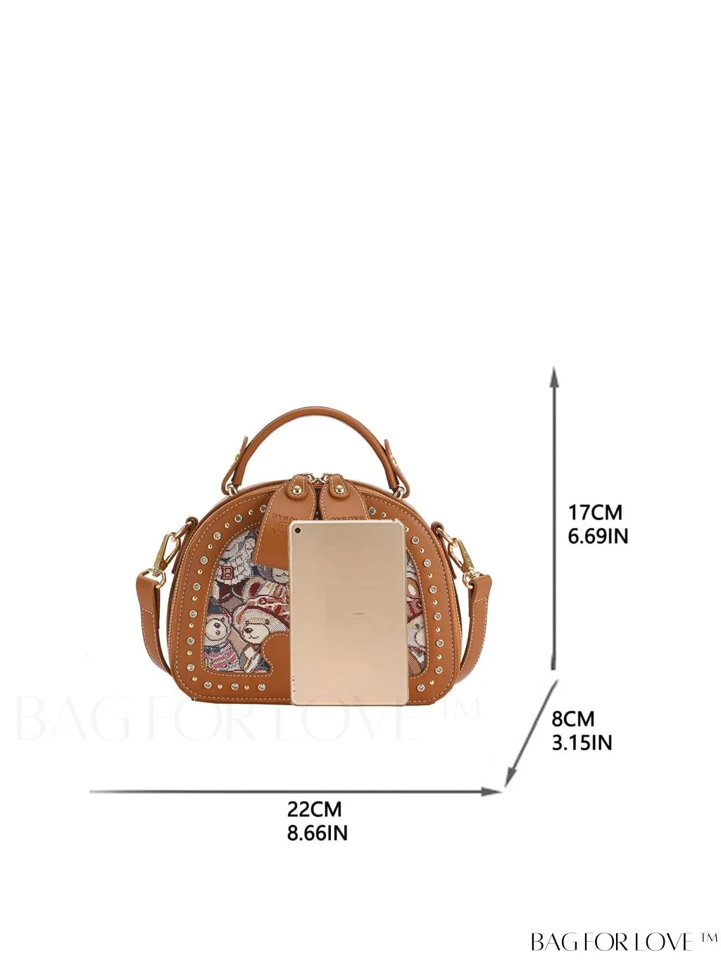 BagForLove - Versatile Cartoon Bear Pattern Box Bag - Stylish and Functional Handbag