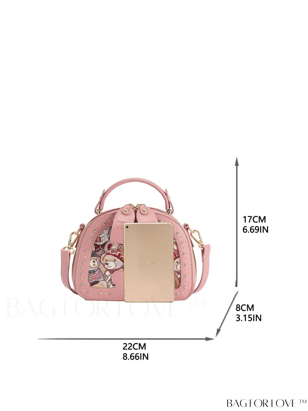 BagForLove - Versatile Cartoon Bear Pattern Box Bag - Stylish and Functional Handbag