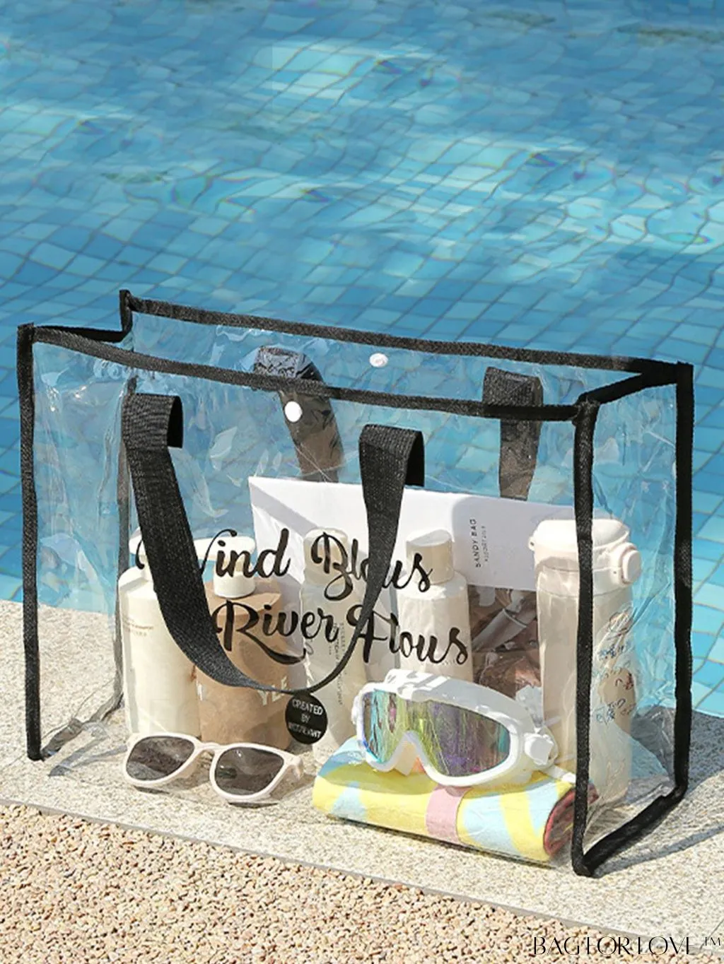 BagForLove - Waterproof Multi-Functional Beach Bag with Transparent Wash Pouch - Large Capacity
