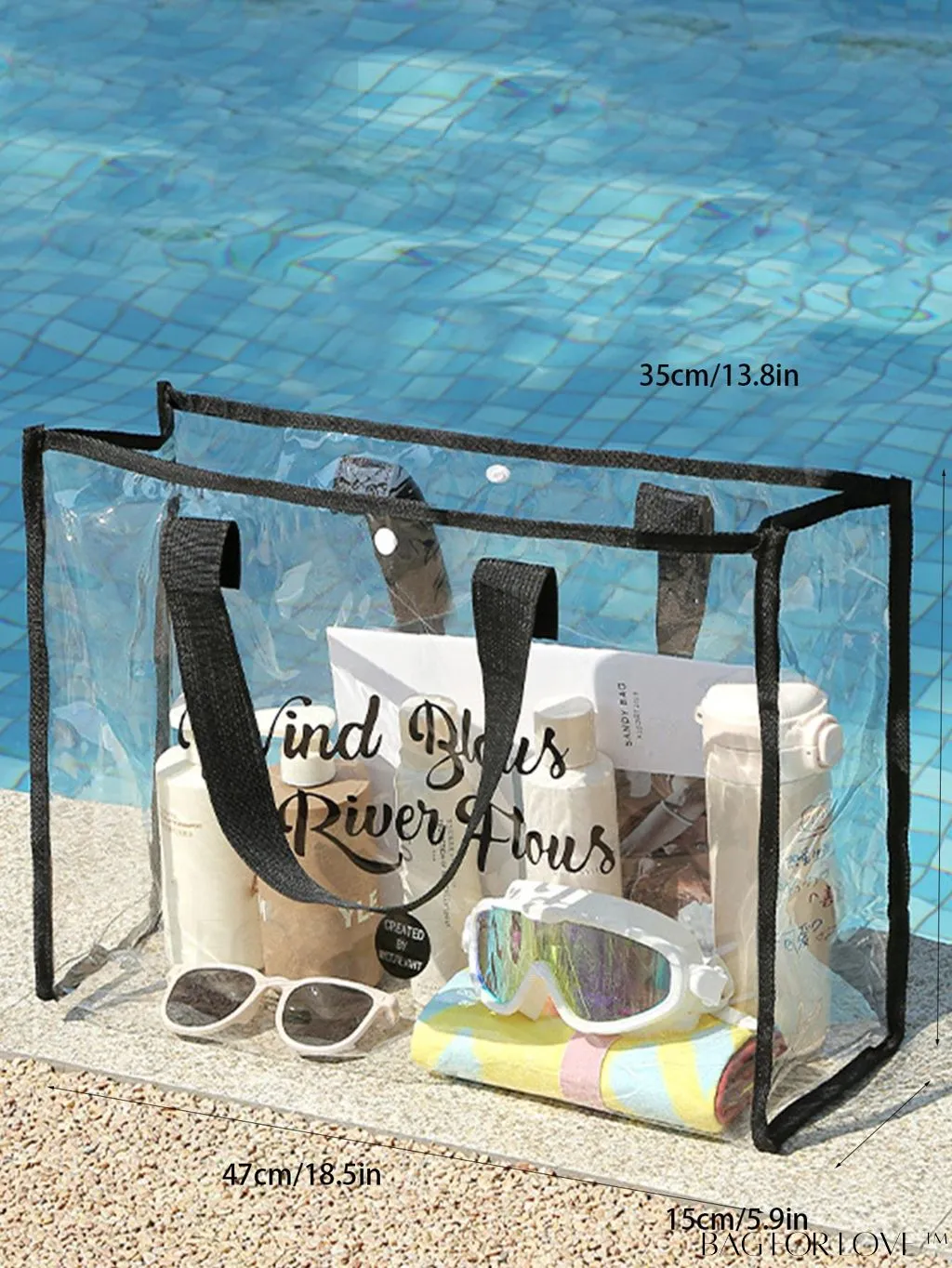 BagForLove - Waterproof Multi-Functional Beach Bag with Transparent Wash Pouch - Large Capacity
