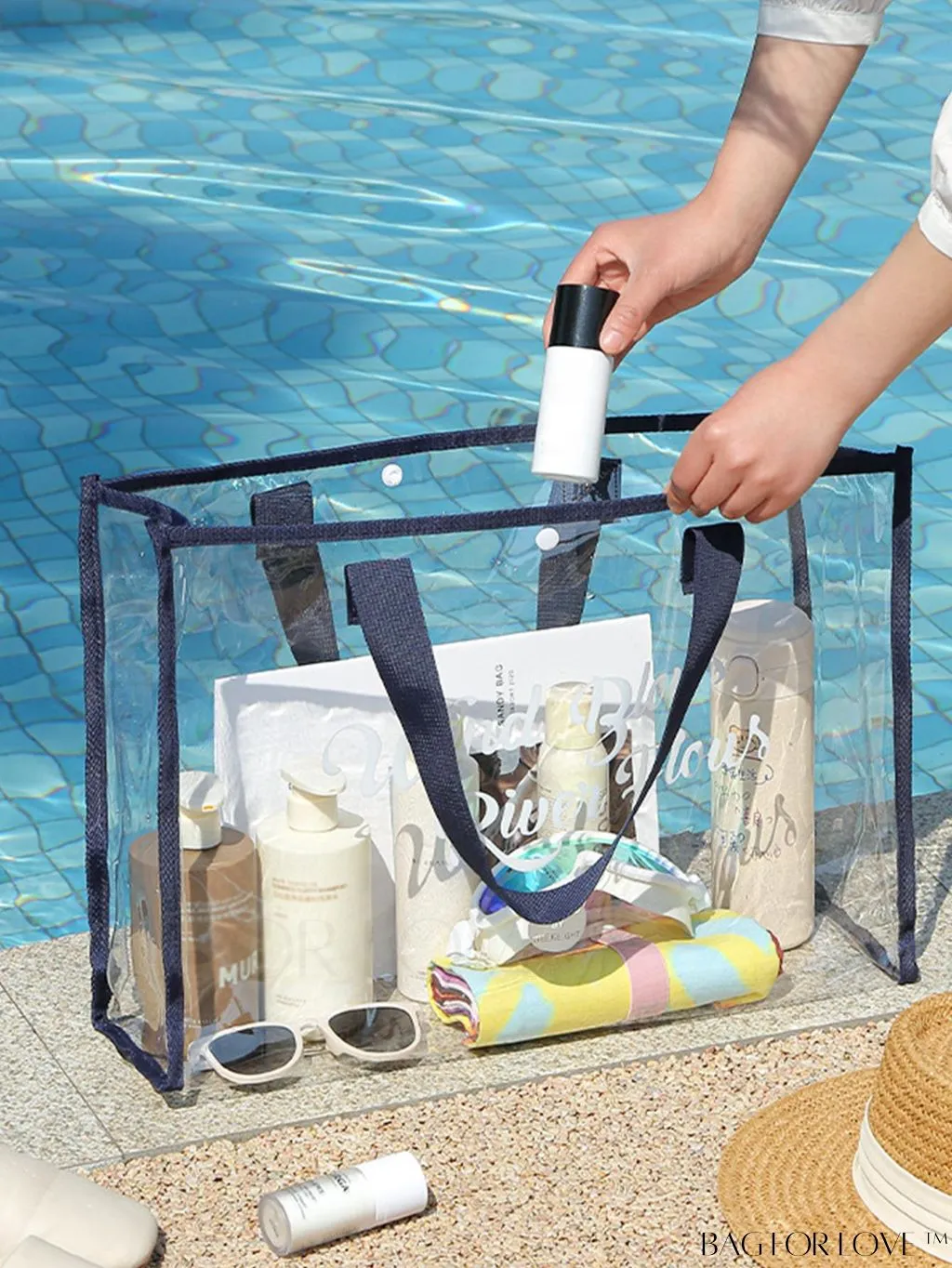 BagForLove - Waterproof Multi-Functional Beach Bag with Transparent Wash Pouch - Large Capacity
