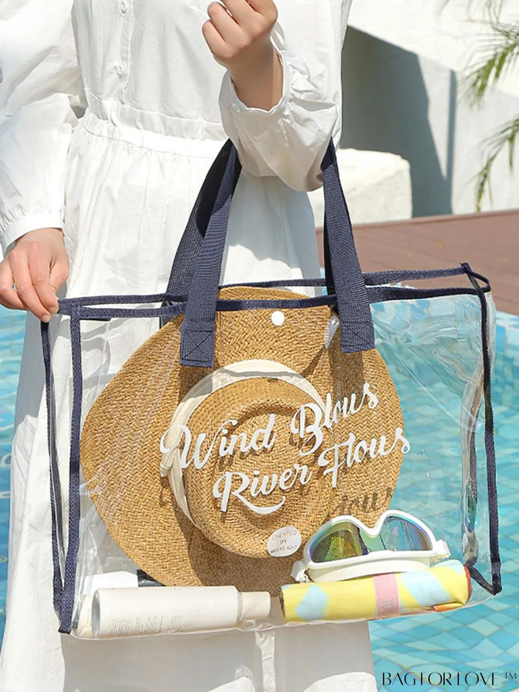 BagForLove - Waterproof Multi-Functional Beach Bag with Transparent Wash Pouch - Large Capacity