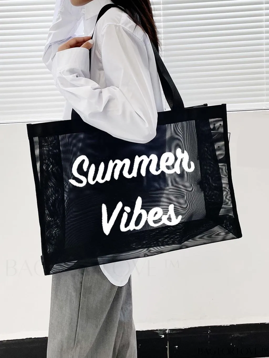 BagForLove - Waterproof, Sandproof Mesh Beach Tote Bag - Convenient, Foldable