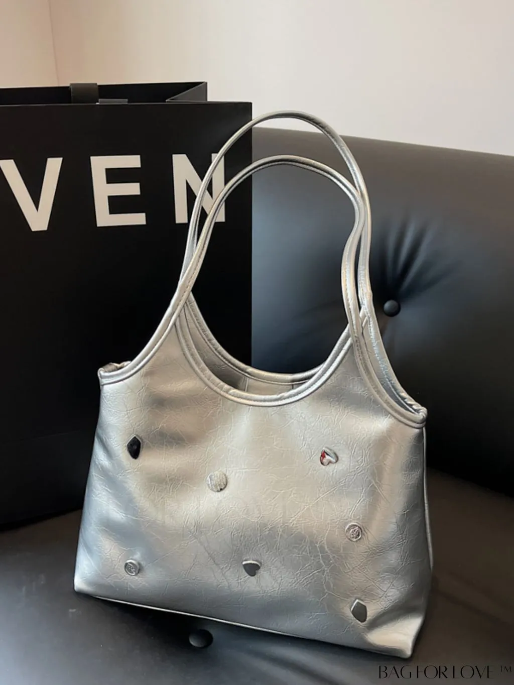 BagForLove - Womens Elegant Metal Embellished Handbag