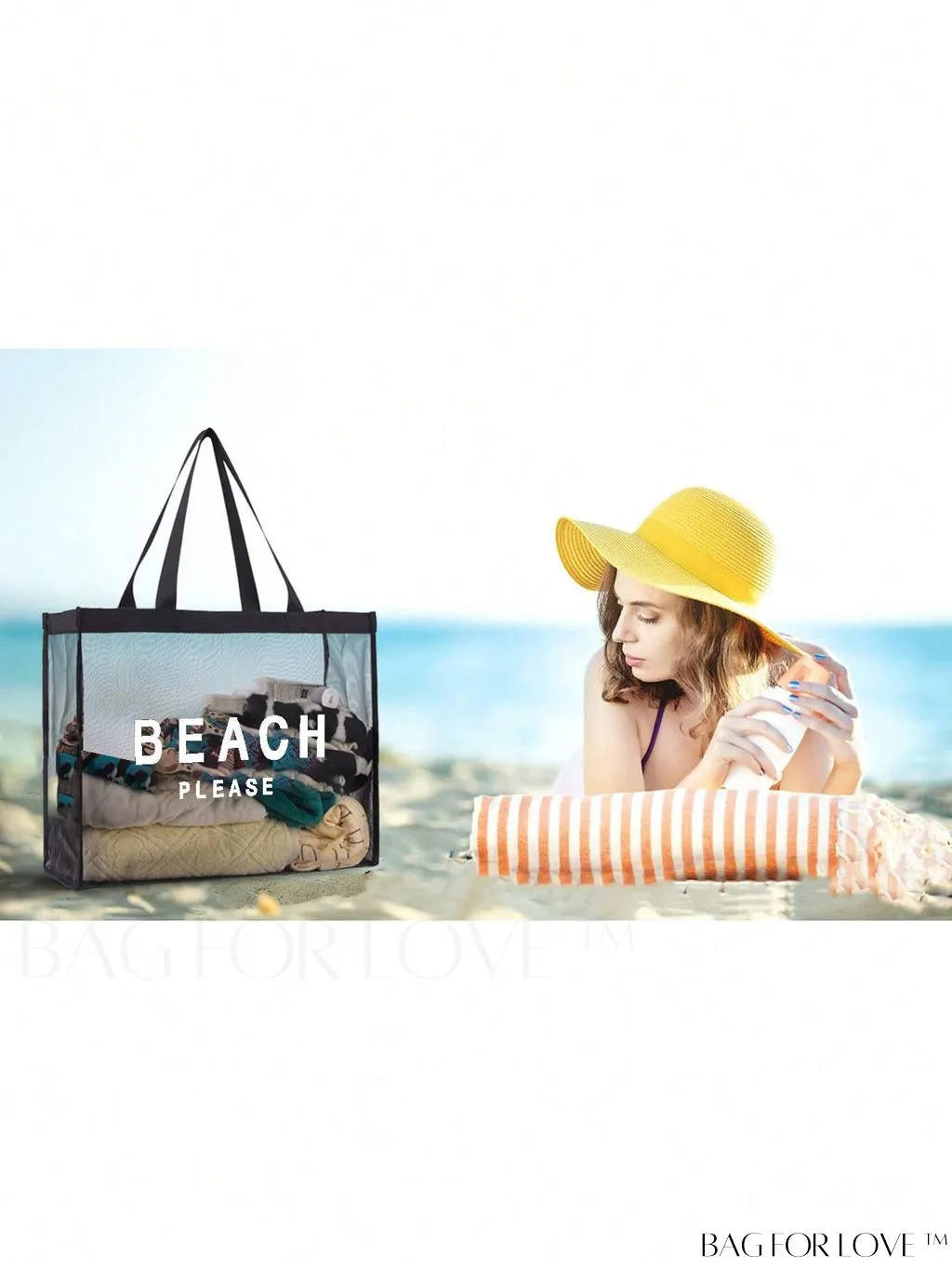BagForLove - XL Mesh Beach Tote - Versatile Travel Bag for Groceries, Shopping & Leisure
