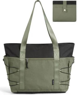BAGSMART Travel Tote Bag for Women, Foldable Beach Bag With Zipper, 30L Large Gym Tote for Everyday