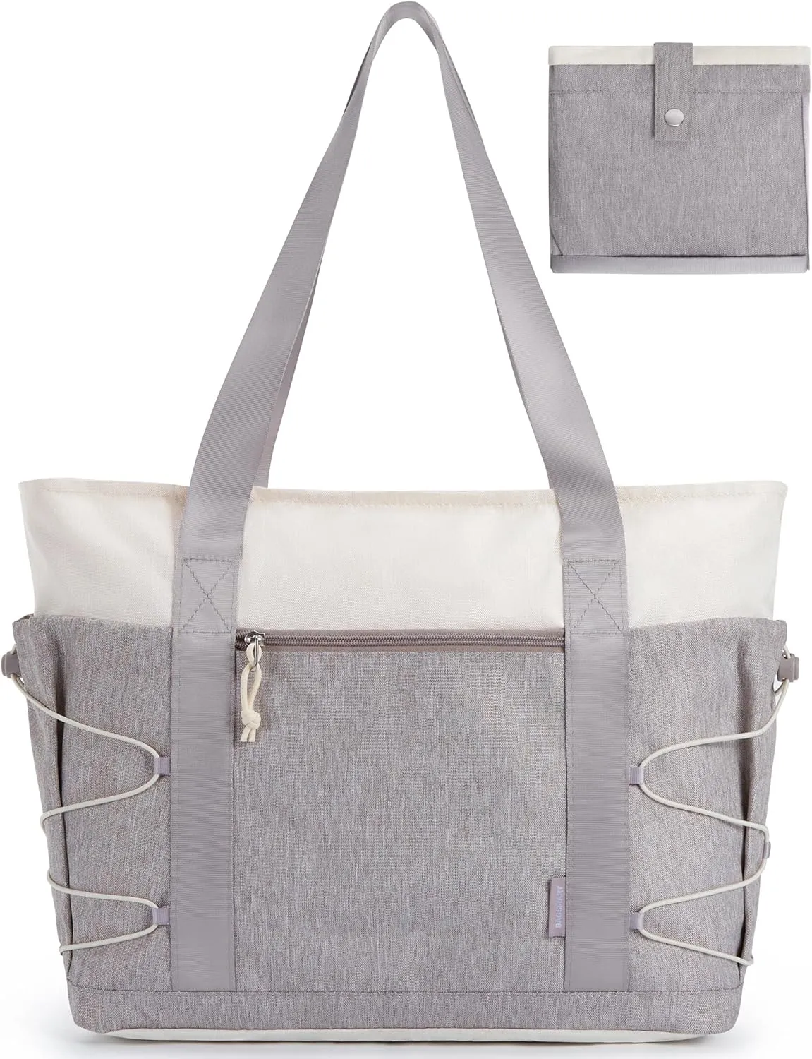 BAGSMART Travel Tote Bag for Women, Foldable Beach Bag With Zipper, 30L Large Gym Tote for Everyday